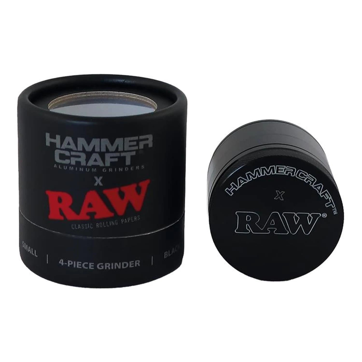 Hammercraft x RAW Grinder Black Aluminium 4-teilig Small Ø 49 mm RAW